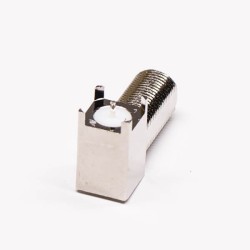 F Connector Elbow Female Through Hole for PCB Mount