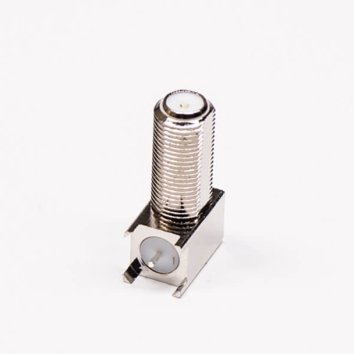 F Connector Elbow Female Through Hole for PCB Mount