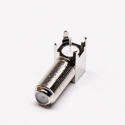 F Connector PCB Mount 90° Jack Front Bulkhead and Through Hole