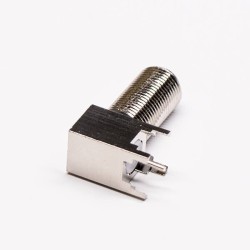 F Connector PCB Mount 90° Jack Front Bulkhead and Through Hole