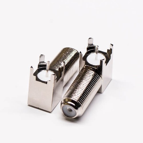 F Connector PCB Mount 90° Jack Front Bulkhead and Through Hole