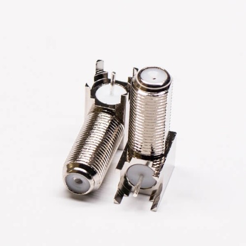 F Connector PCB Mount 90° Jack Front Bulkhead and Through Hole