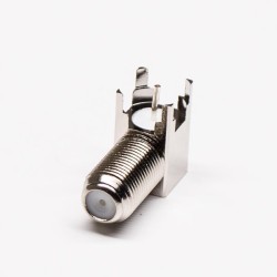 F Connector Right Angle Coax Bulkhead Female for PCB Mount