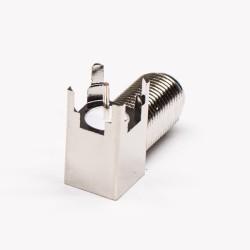 F Connector Right Angle Female Bulkhead Through Hole for PCB Mount