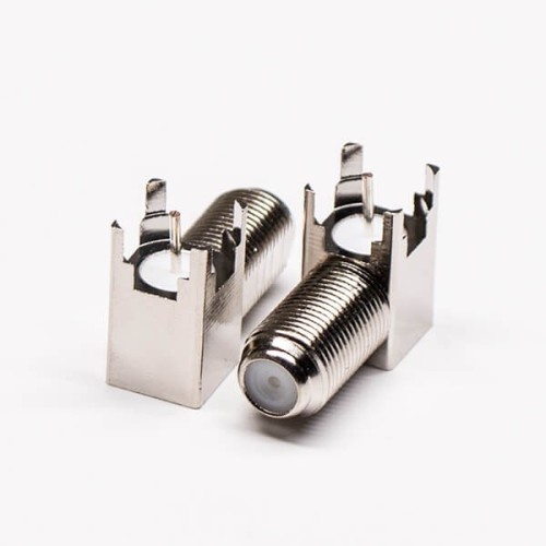 F Connector Right Angle Female Bulkhead Through Hole for PCB Mount