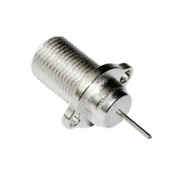 F Connector to TV Straight Jack 2Hole Flange for Panel Mount