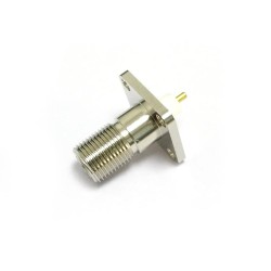 F Jack Female 4 Holes Flange Solder Panel Mount RF Connector 17.5*17.5