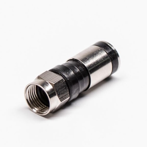 F Male Connector Black Plug Straight Connector Compression Type for RG6 F Male Connector Black Plug Straight Connector Compression Type for RG6