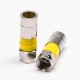 F Male Connector Yellow Plug Straight Connector Compression Type for RG6 F Male Connector Yellow Plug Straight Connector Compression Type for RG6