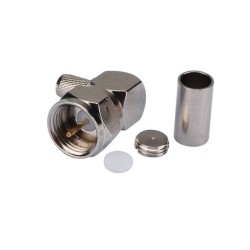 F Plug Male Right Angle Crimp RF Coaxial Connector for Cable LMR195/RG58
