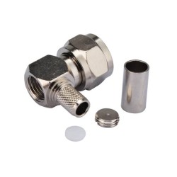 F Plug Male Right Angle Crimp RF Coaxial Connector for Cable LMR195/RG58