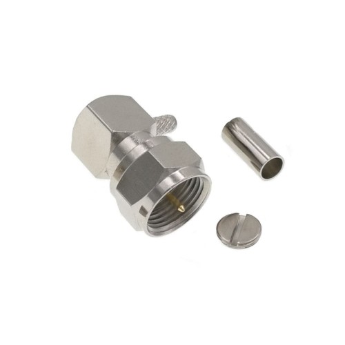 F Plug Male Right Angle RF Coaxial Connector Adapter for Cable RG179/RG316/RG174