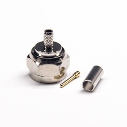 F Type 180 Degree Connectror Plug Male Pin Threaded Type Crimp Type for Cable