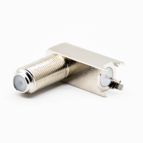 F Type 90 Degree Connector Female PCB Mount Through Hole Threaded F Type 90 Degree Connector Female PCB Mount Through Hole Threaded