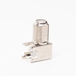F Type Connector 90 Degree Female Through Hole for PCB Mount