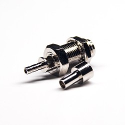 F Type Connector Bulkhead Straight Female Crimp Window Solde for Coaxial Cable