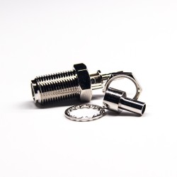 F Type Connector Bulkhead Straight Female Crimp Window Solde for Coaxial Cable