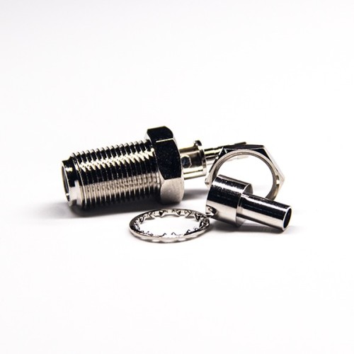 F Type Connector Bulkhead Straight Female Crimp Window Solde for Coaxial Cable F Type Connector Bulkhead Straight Female Crimp Window Solde for Coaxial Cable
