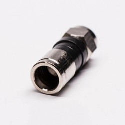 F Type Connector for RG6 Cable Coaxial Straight Plug Compression Type