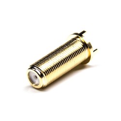 F Type Connector Gold Plating Female 180 Degree Through Hole for PCB Mount