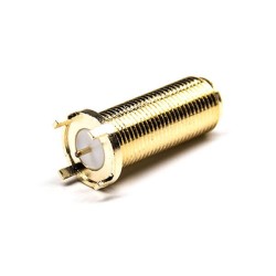 F Type Connector Gold Plating Female 180 Degree Through Hole for PCB Mount