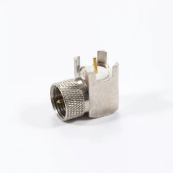 F Type Connector Male Right Angle Through Hole PCB Mount
