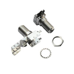 F Type Connector PCB Mount Angled Bulkhead Female with Stand