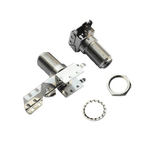 F Type Connector PCB Mount Angled Bulkhead Female with Stand F Type Connector PCB Mount Angled Bulkhead Female with Stand