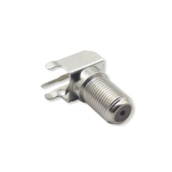 F Type Connector PCB Mount Female Bulkhead Angled with Stand