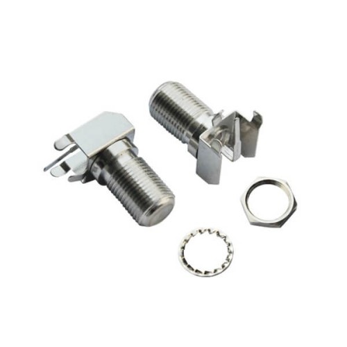 F Type Connector PCB Mount Female Bulkhead Angled with Stand F Type Connector PCB Mount Female Bulkhead Angled with Stand