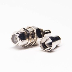 F Type Crimp Connector Female 180 Degree Bulkhead