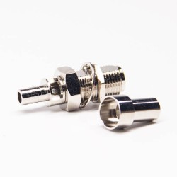 F Type Crimp Connector Female 180 Degree Bulkhead