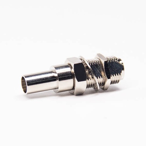 F Type Crimp Connector Female 180 Degree Bulkhead F Type Crimp Connector Female 180 Degree Bulkhead