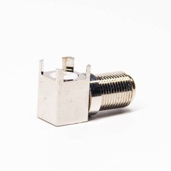 F Type Female Socket Right Angled Connector Through Hole