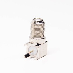 F Type Female Socket Right Angled Connector Through Hole