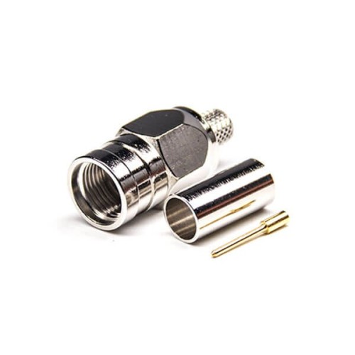 F Type Male Coaxial Connector Straight Crimp Type for Coaxial Cable F Type Male Coaxial Connector Straight Crimp Type for Coaxial Cable