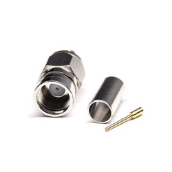 F Type Male Coaxial Connector Straight Crimp Type for Coaxial Cable
