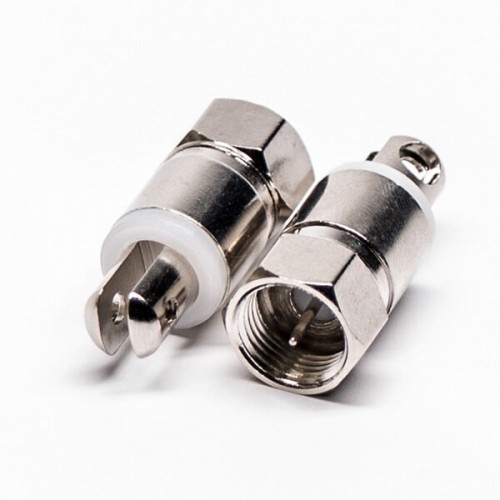 F Type Plug Male RF Connector Straight Locking Wire Nickel Plated F Type Plug Male RF Connector Straight Locking Wire Nickel Plated