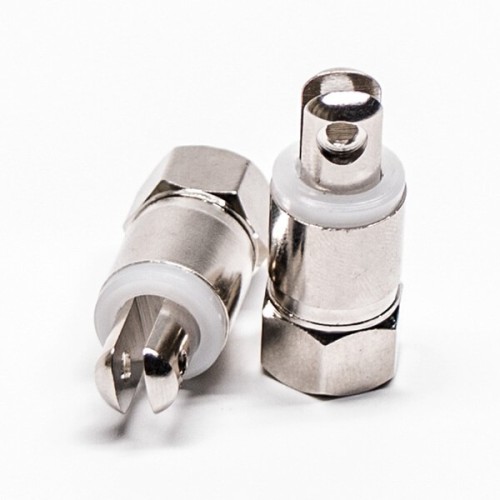 F Type Plug Male RF Connector Straight Locking Wire Nickel Plated F Type Plug Male RF Connector Straight Locking Wire Nickel Plated