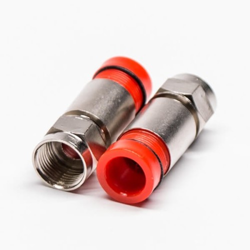 F Type RG6 Connector Red Male Straight Connector Compression Type F Type RG6 Connector Red Male Straight Connector Compression Type