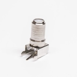 F Type Socket R/A Connector Through Hole for PCB Mount