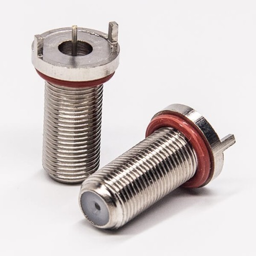 F Type Waterproof Connector Straight Female Threaded Type Through Hole for PCB Mount F Type Waterproof Connector Straight Female Threaded Type Through Hole for PCB Mount