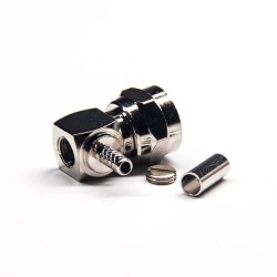 RF Coaxial Connector F Type Right Angled for Coaxial Crimp Type