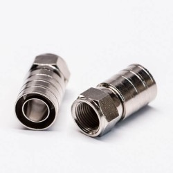 RG11 F Connector Male Straight Brass for Cable injection molding
