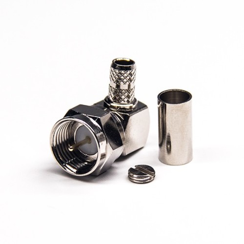 Right Angled F Type Connector Male Crimp Type for Coaxial Cable Right Angled F Type Connector Male Crimp Type for Coaxial Cable