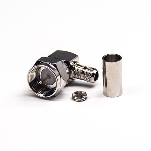 Right Angled F Type Connector Male Crimp Type for Coaxial Cable Right Angled F Type Connector Male Crimp Type for Coaxial Cable