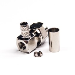 Right Angled F Type Connector Male Crimp Type for Coaxial Cable