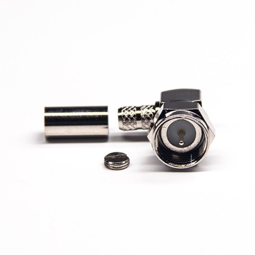 Right Angled F Type Connector Male Crimp Type for Coaxial Cable Right Angled F Type Connector Male Crimp Type for Coaxial Cable