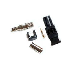 Black Fakra A Code Male Plug Straight Connector Crimp for RG142 RG223 Cable