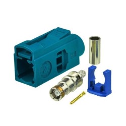 Car Fakra Z Female Water Blue Crimp Solder Connector for RG316 RG174 Cable